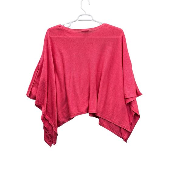 J.Jill One Size Boat Neck Open Poncho Shawl Sweater Pink - Picture 9 of 10